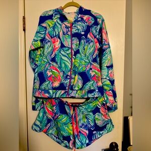 Lilly Pulitzer Luxletic Set Size L Jacket & Shorts